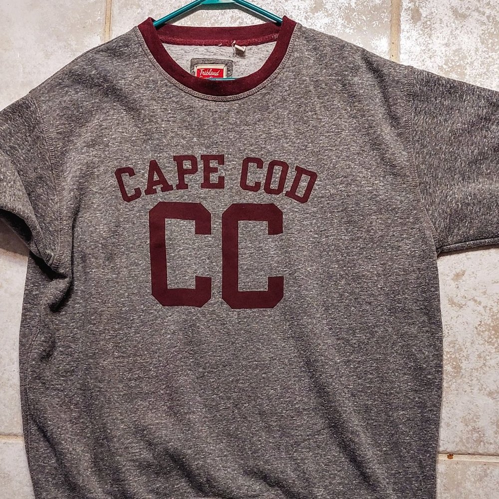 Cape Cod Vintage style college Grey and Burgundy Sweatshirt